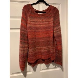 Kenar Red Tan and Brown Sweater